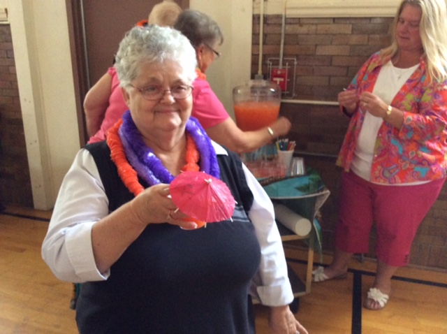 2015 photo luau sissie with umbrella drink